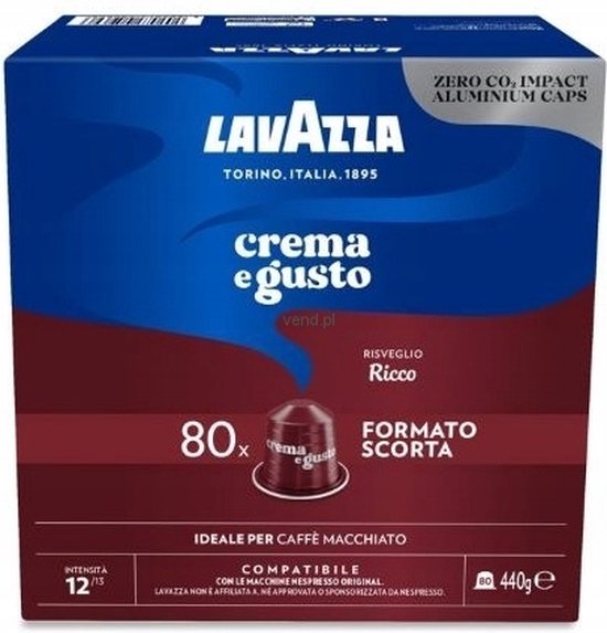 Nespresso Compatible Lavazza Crema e Gusto Ricco 30 Coffee Capsules