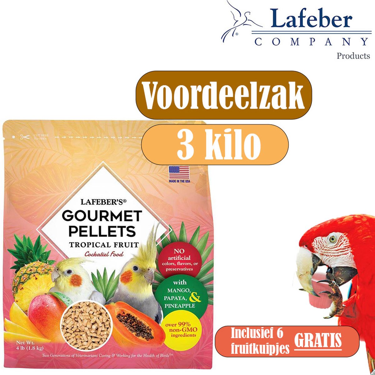 Nourriture pour Perruche, Gourmet Pellets Tropical Fruits