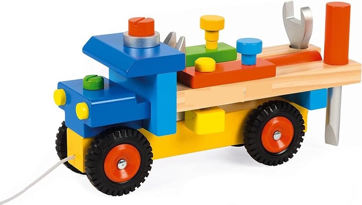 Berkatmarkt - Kids Diy Truck - 2-In-1 Early Learning Pull-Along Toy - 3 Tools Included - Motor Skills Training - From 2 Years Old, J05022