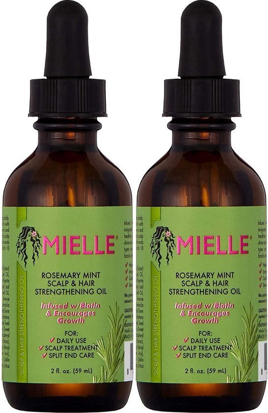 Mielle Organics Rosemary Mint Strengthening Oil - Twee flessen van 59 ml - Voordeel