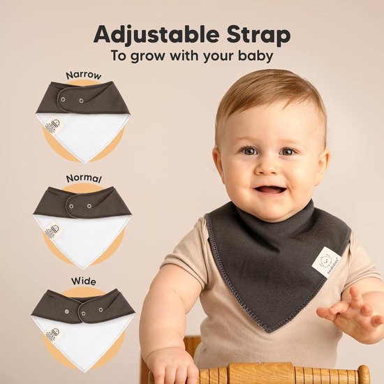 Set de 8 écharpes triangulaires pour bébé garçon, fille - Bavoirs bandana  unisexe pour