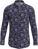 Desoto - Overhemd Kent Bloemetjes Navy - Heren - Maat XL - Slim-fit