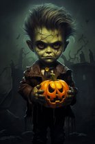 Monster van Frankenstein Poster | Frankenstein Kind | Halloween Poster | Halloween Decoratie | Halloween Versiering | Sint Maarten | Kinderposter | 61x91cm | Geschikt om in te lijsten
