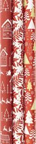 Red Collection cadeaupapier - Kerstpapier inpakpapier voor Kerst - 200 x 70 cm - 3 rollen