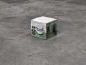 Doos van deurstopper RVS, 9 cm doorsnee, 7,5 cm hoog, 1,1 kg.