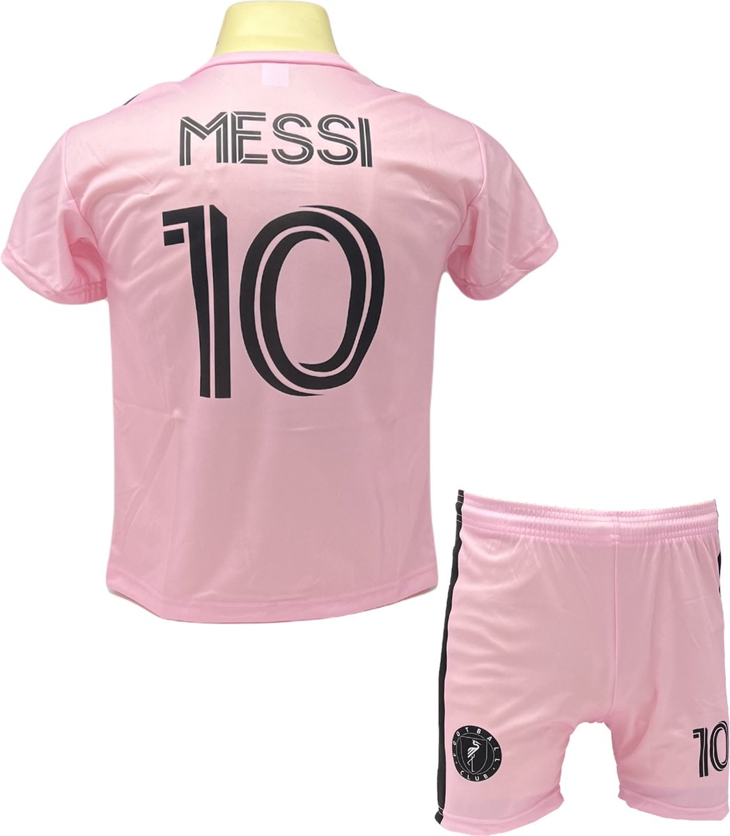 Messi Miami Voetbalshirt en Broekje Voetbaltenue Roze Thuis - Maat L