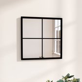 The Living Store Wandspiegel Zwart 40 x 40 cm - Metaal en Glas - Wandmontage - Tijdloos Ontwerp