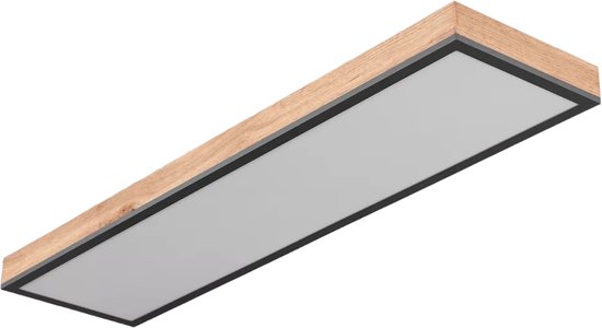 Plafonnier led rectangle à bordure arrondie en bois