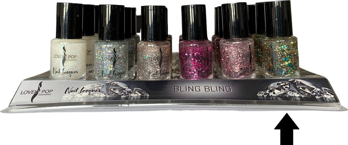 Goedkoopste Lovely Pop Cosmetics - Nagellak - Transparant met blauw/goud/zilver/groen gekleurde glitters - Nummer 27
