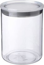 Transparant stapelbare jerrycan keuken met een grijze luchtdichte zegel, inhoud 1,5 l
