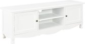 The Living Store TV-meubel - Trendy en praktisch - Meubels - Afmetingen- 120 x 30 x 40 cm - Materiaal- grenenhout - MDF - paulownia fineer - Kleur- wit