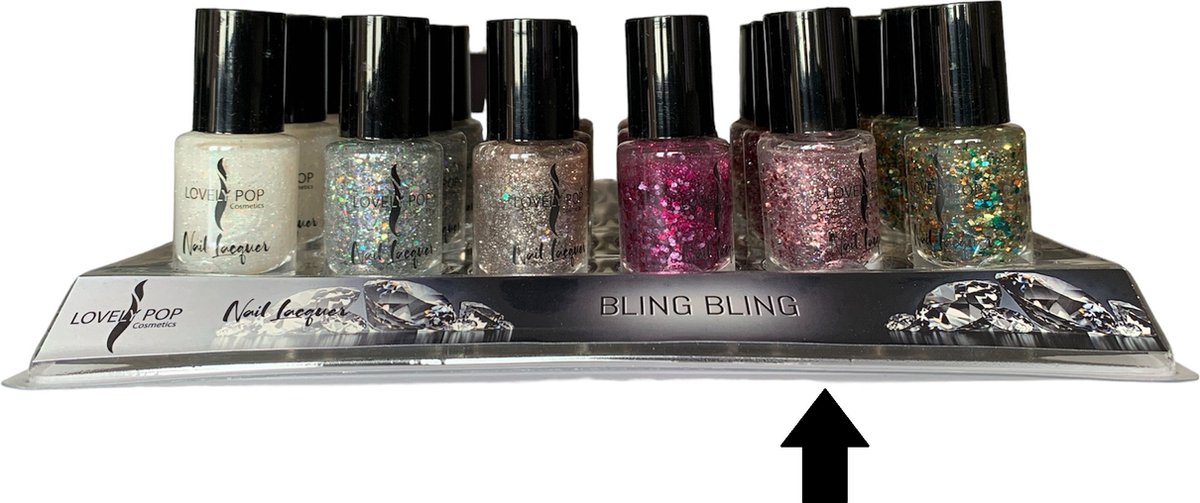 Goedkoopste Lovely Pop Cosmetics - Nagellak - Transparant met roze gekleurde glitters - Nummer 26