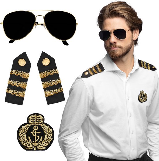 Boland - Set Kapitein - Volwassenen - Unisex - Kapitein - Maritiem