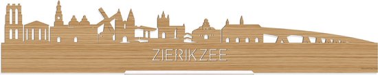 Standing Skyline Zierikzee Bamboe hout - 40 cm - Woon decoratie om neer te zetten en om op te hangen - Meer steden beschikbaar - Cadeau voor hem - Cadeau voor haar - Jubileum - Verjaardag - Housewarming - Aandenken aan stad - WoodWideCities