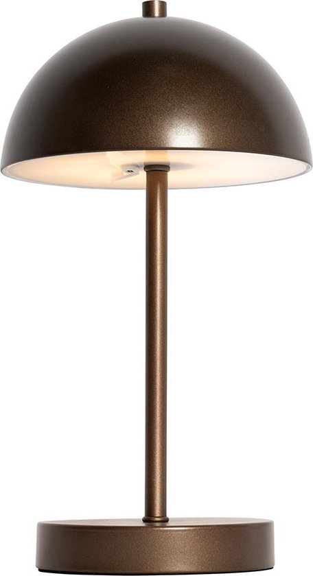 QAZQA keira - Moderne LED Dimbare Tafellamp met Dimmer - 1 lichts - H 29.3 cm - Brons - Buitenverlichting
