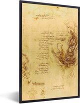 Fotolijst incl. Poster - De menselijke voortplanting - Leonardo da Vinci - 60x90 cm - Posterlijst