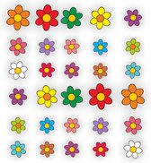 Bakfietsstickers Flower Power set 30 bloemen stickers
