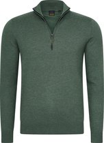 Mario Russo Half Zip Sweater - Trui Heren - Sweater Heren - Coltrui Heren - M - Eend Groen