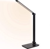 Fedec Bureaulamp - dimbaar LED - Verschillende soorten licht (warm) - Kunststof - zwart