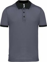 Proact Poloshirt Sport Pro premium quality - grijs/zwart - mesh polyester stof - voor heren L