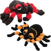 Suki gifts Pluche knuffel spinnen 2x stuks - tarantulas - 13 cm - speelgoed