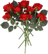 Kunstbloem rode roos 30 cm 8 stuks