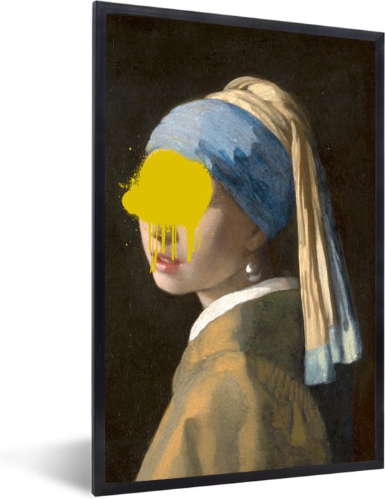 Fotolijst incl. Poster - Meisje met de parel - Johannes Vermeer - Verf - 40x60 cm - Posterlijst - PosterMonkey
