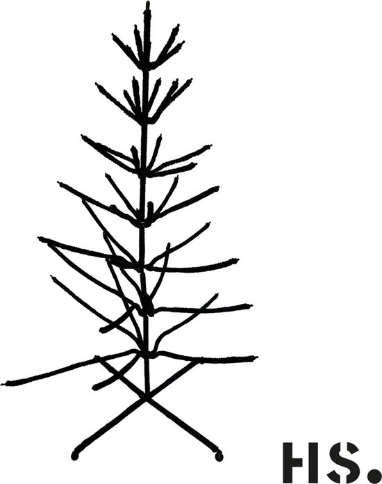 Home Society - Tree Sukhna S - Zwart - Katoen/Metaal - Kunst Kerstboom - 63 cm