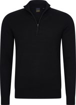 Mario Russo Half Zip Sweater - Trui Heren - Sweater Heren - Coltrui Heren - XL - Zwart