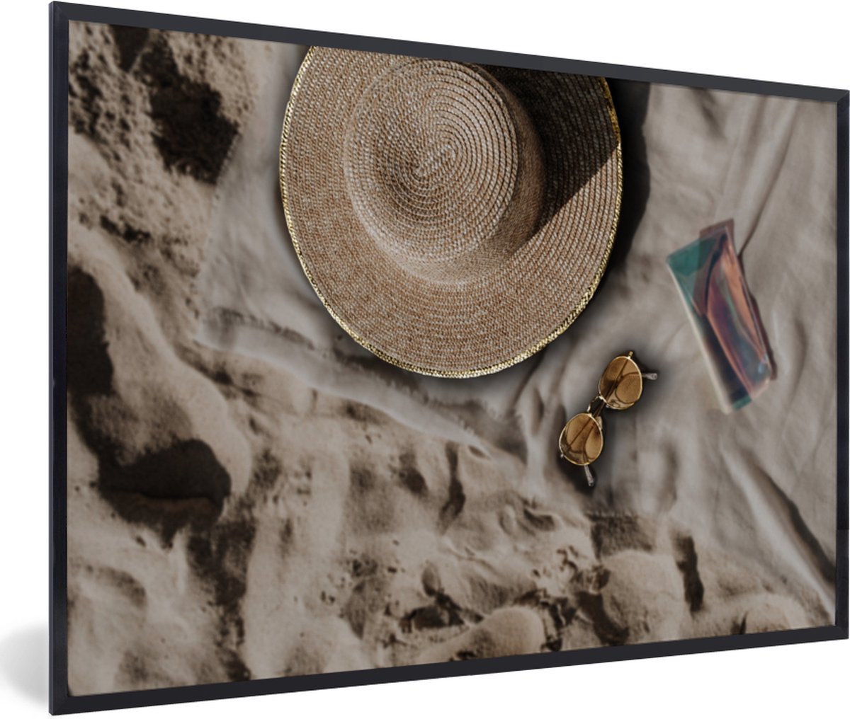 Poster in lijst - Fotolijst 90x60 cm - Posters - Strandlaken - Strand - Zomer - Posterlijs
