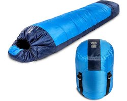 Viking Trek 4-seizoenen slaapzak voor volwassenen/kinderen - Ideale kampeeruitrusting voor festivals wandelen en backpacken. Inclusief waterdichte compressiedraagtas. Ademend & Warm - Perfect voor outdoor avonturen Slaapzak voor camping