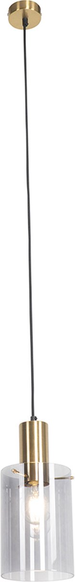 QAZQA vidra - Moderne Dimbare LED Smart Hanglamp incl. wifi met Dimmer - 1 lichts - Ø 14 cm - Messing - Woonkamer | Slaapkamer | Keuken