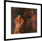 Fotolijst incl. Poster - Terugkeer van de verloren zoon - Rembrandt van Rijn - 40x40 cm - Posterlijst
