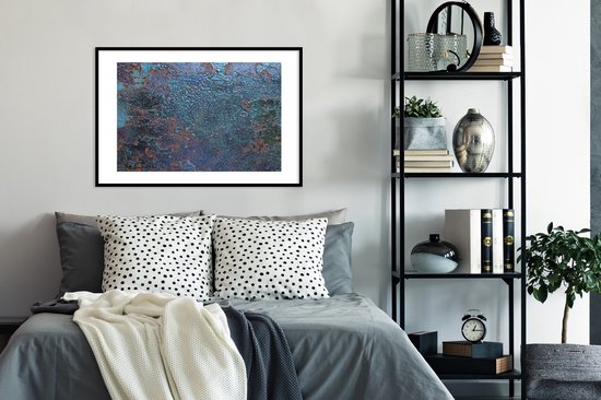 Cadre photo avec affiche - Rouille - Aqua - Blauw - 90x60 cm - Cadre pour affiche