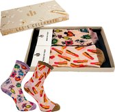 Sock My Feet geschenkdoos sokken dames 39 42 - cadeau voor vrouw - duurzaam - naadloos - Perfume Lipstick