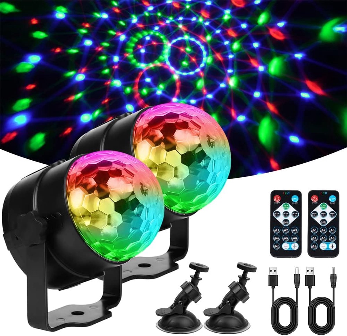 Lampe de Scène - Petite Boule Magique LED avec Télécommande USB - Lumière  Scène Rotative 7 Colorées Soirée Fête Disco DJ