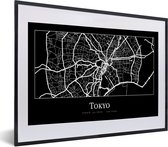 Fotolijst incl. Poster - Kaart - Tokio - Stadskaart - Plattegrond - Tokyo - 40x30 cm - Posterlijst