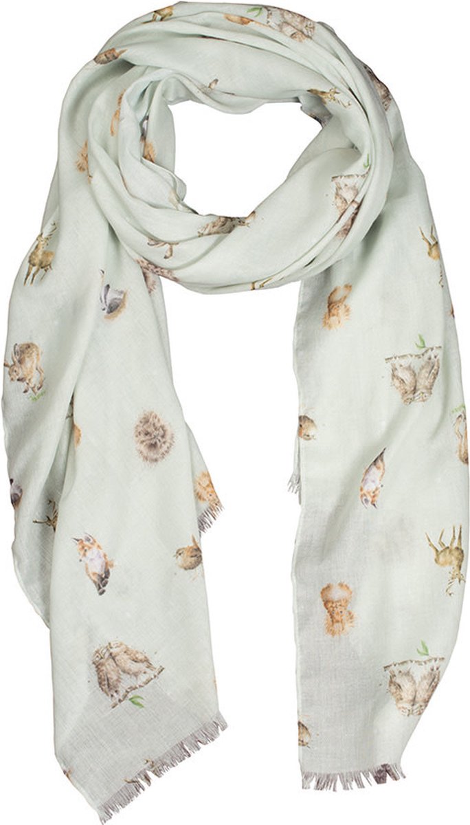 Wrendale Sjaal - 'Woodlanders' woodland animal scarf