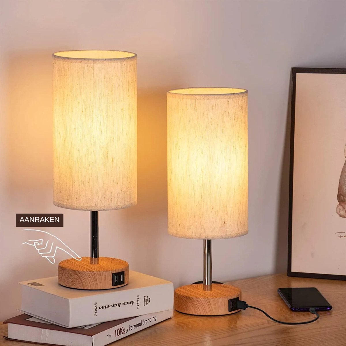 Lampe LED avec prise de chargement USB