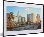 Cadre photo - Los Angeles Traffic Photo frame noir avec passe-partout blanc 40x60 60x40 cm - Affiche sous cadre (Décoration murale salon / chambre)