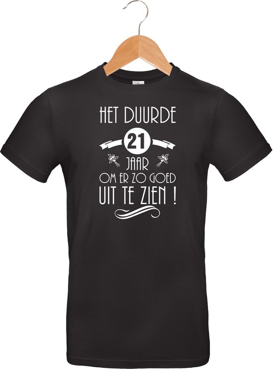 Mijncadeautje - T-shirt unisex - zwart - verjaardag - Het duurde 21 jaar