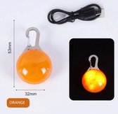 Oplaadbare hondenverlichting - Kleur Oranje - Hond - Hondenlamp - Oplaadbaar - USB oplaadbare hondenlamp – Hondenlicht - Hond uitlaten – Verlichting hond - Oplaadbare verlichting