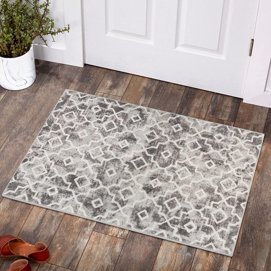 Boho Tribal Paillasson Intérieur 50 x 80 cm Tapis Antidérapant, Bohème Faux  Laine