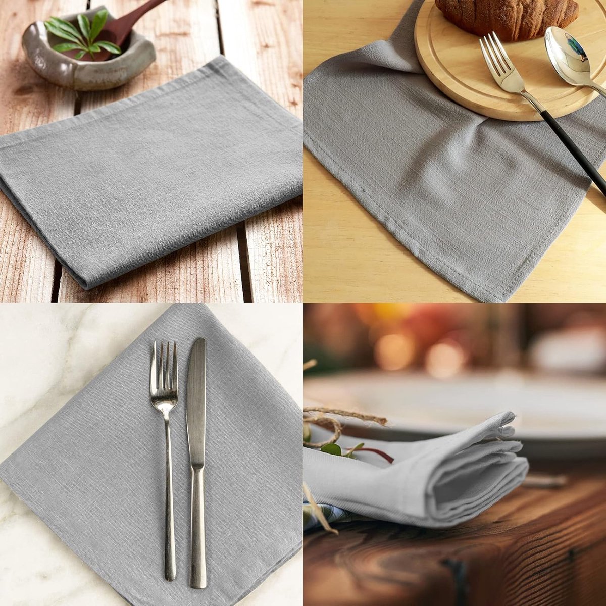 LivinEase Katoenen Stoffen Servetten - Pak Van 12 Servetten - 100% Katoenen Herbruikbare Grote Stoffen Servetten 46 x 46 cm Voor Kersttafel (Wit LivinEase Katoenen Stoffen Servetten - Pak Van 12 Servetten - 100% Katoenen Herbruikbare Grote Stoffen Servetten 46 x 46 cm Voor Kersttafel (Wit