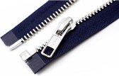 YKK - Deelbare rits - Metalen rits - Donker Blauw Zilver - 30cm - Deelbaar - 6mm