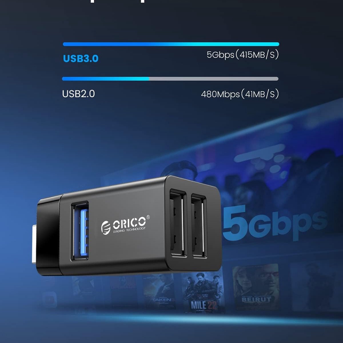 Gorise Mini Hub USB Multiport Pour Ordinateurs Portables Et