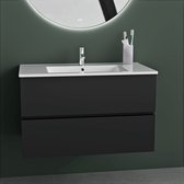 Vestland - Meuble de salle de bain avec lavabo - 80 CM - Zwart - Ensemble de meuble de salle de bain