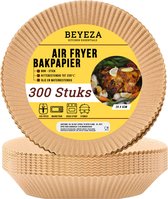 Beyeza Kitchen - Airfryer Papier cuisson - Airfryer jetables (50 pièces !) - Plateaux jetables en papier Airfryer - Plateaux Airfryer - ⌀16 cm
