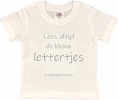 Shirt Aankondiging zwangerschap "Lees altijd de kleine lettertjes (ik word grote broer)" | korte mouw | Wit/grijs | maat 110/116 zwangerschap aankondiging bekendmaking Baby big bro brother