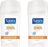 Sanex Déo Stick - Sensible 0% - 2 x 65 ml